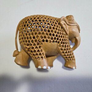 Hand-carved Wooden Elephant